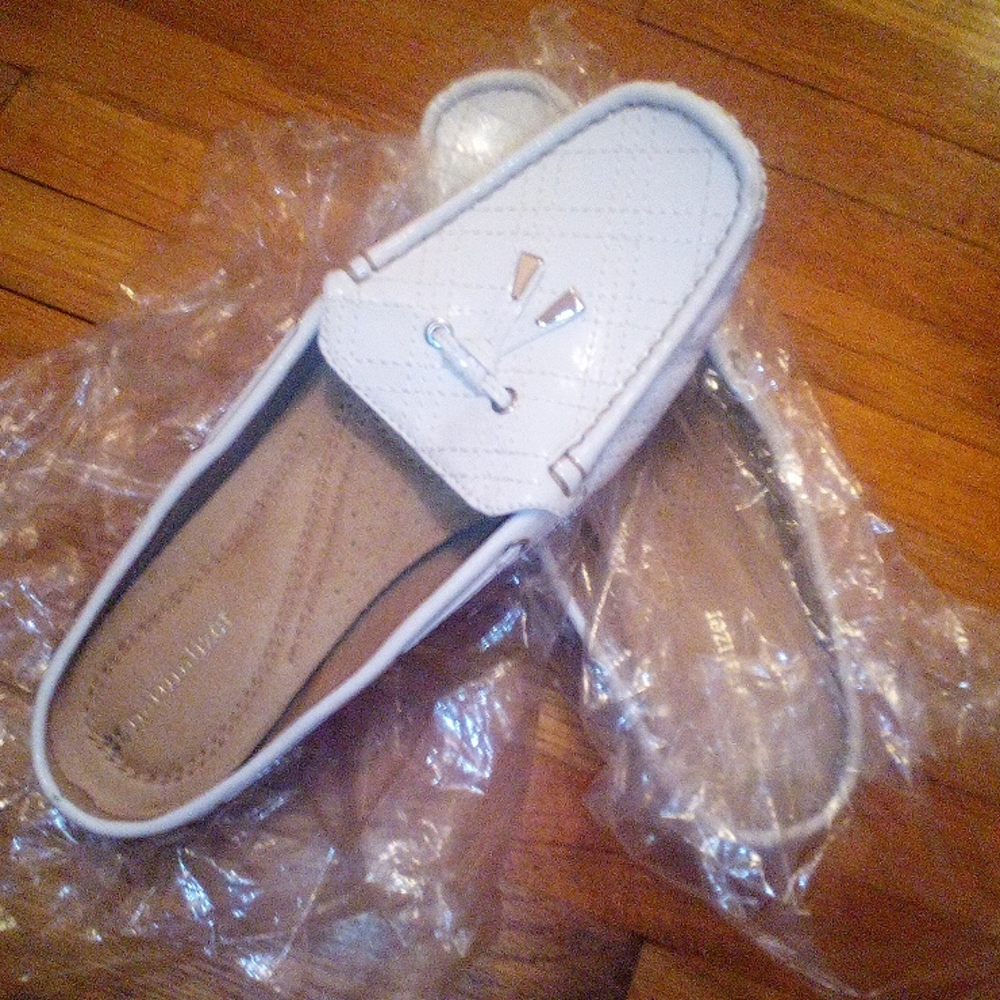naturalizer like new women's white boho gossip loafers/slides sz 8M